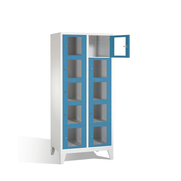 C+P Schließfachschrank Classic, H1850xB810xT500mm, Farbe: Lichtgrau / Lichtblau, 8010A225 S10003