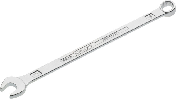 Hazet Ring-Maulschlüssel, extra lang, schlanke Bauform, Außen-Doppel-Sechskant-Tractionsprofil, 13 mm, 600LG-13