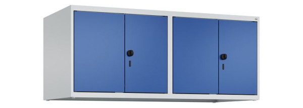 C+P Schrankaufsatz Classic PLUS, C Aufsatzschrank Classic PLUS, 4 Abteile, 500x1200x500mm, 7035/5010, Drehriegel, 080092-40 S10003