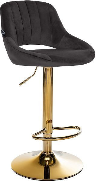CLP Barhocker Milet Samt gold, schwarz, 327407, 4255716377106