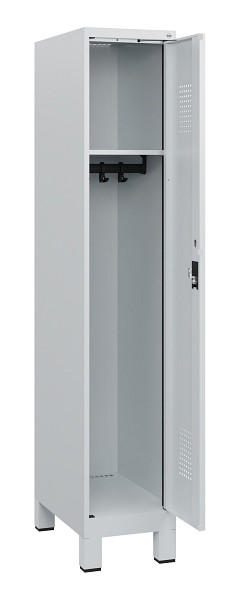 C+P Spind Evolo PLUS, Füße, 1 Abteil, 1630x300x500mm, 7035/7035, Zylinderschloss, 0490105-10 S10040