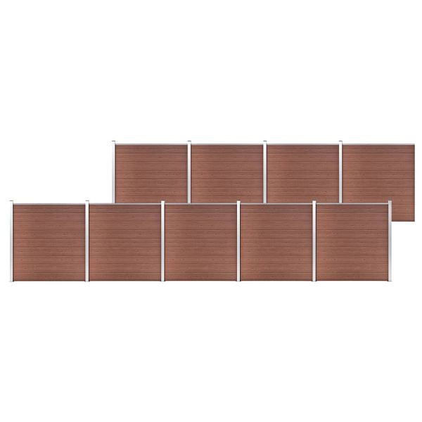 vidaXL Gartenzaun WPC 1564x186 cm Braun, 3053214