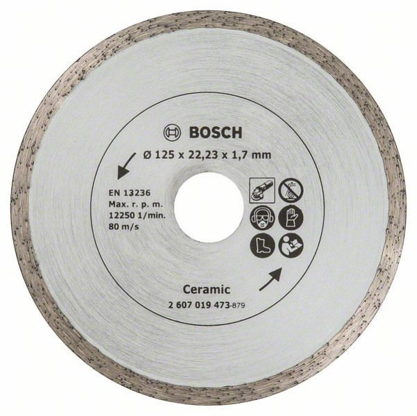 Bosch Diamanttrennscheibe für Fliesen, Durchmesser: 125 mm, VE: 5 Stück, 2607019473