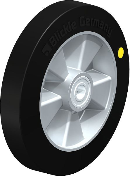 Blickle ALEV 250/20K-EL Rad aus Elastik-Vollgummi, Schwarz, 412650