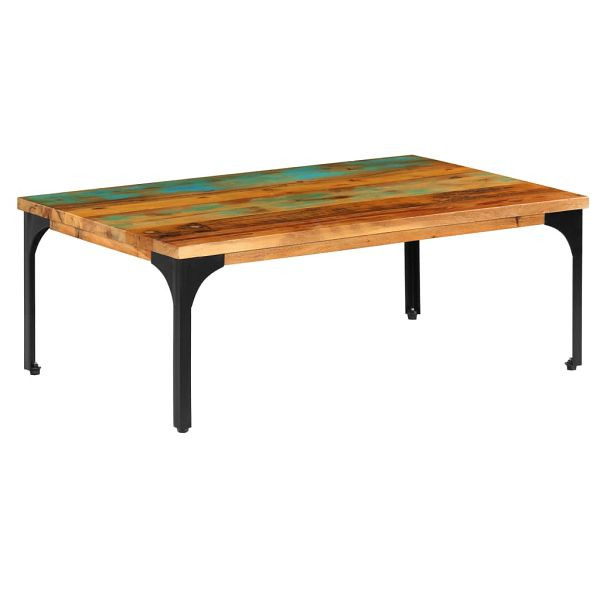 vidaXL Couchtisch 100x60x35 cm Altholz Massiv, Material: Recyceltes Massivholz und pulverbeschichteter Stahlrahmen, 247322