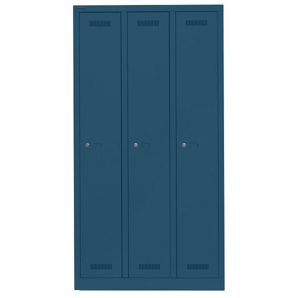 Bisley Garderobenschrank Monobloc™, 3 Abteile je 1 Fach, 687 prussian, ML09T1687