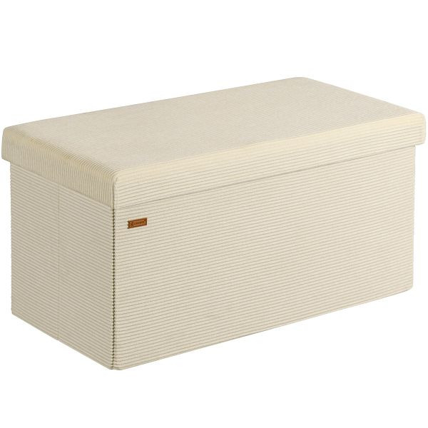 casaria Sitzbank Beige Cord 76x38x38cm MDF faltbar, 109915