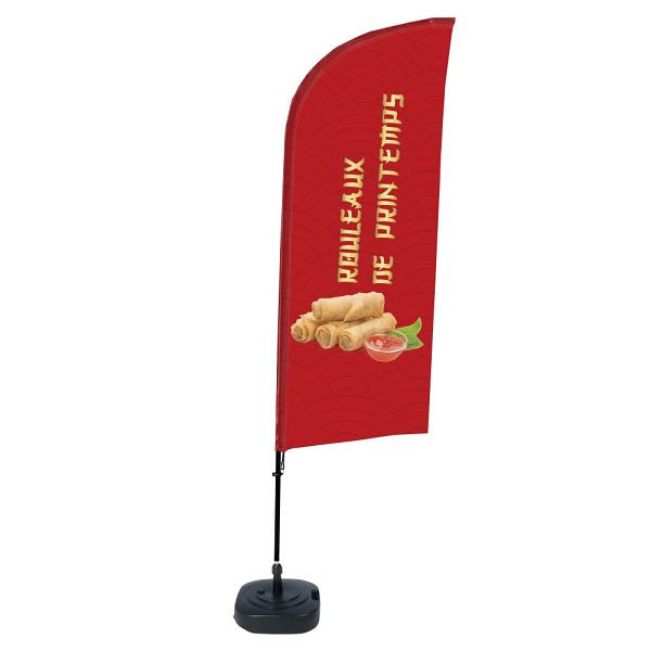 Showdown Displays Beachflag Alu Wind Komplett-Set Frühlingsrollen Französisch, BFAW310-WT21-I505