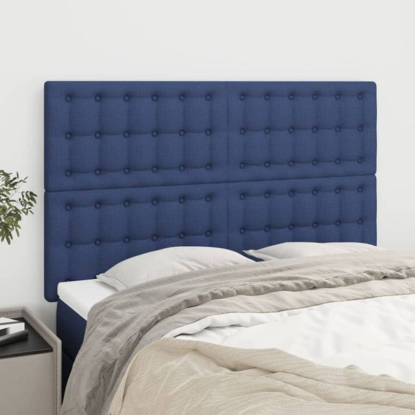 vidaXL Kopfteile 4 Stück Blau 72x5x78/88 cm Stoff, 3116770
