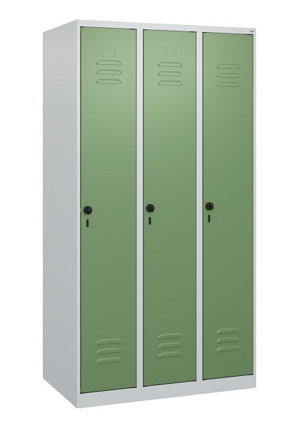 C+P Umkleidespind Classic PLUS, 3 Abteile, 1700x900x500mm, 7035/6011, Drehriegel, 0800007-30 S10006