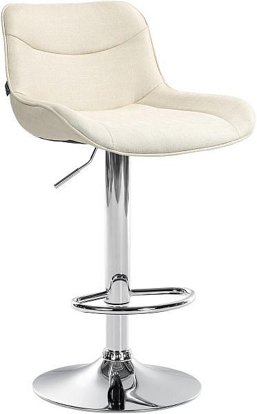 CLP Barhocker Vonore Stoff chrom, creme, 323543, 4255716309442