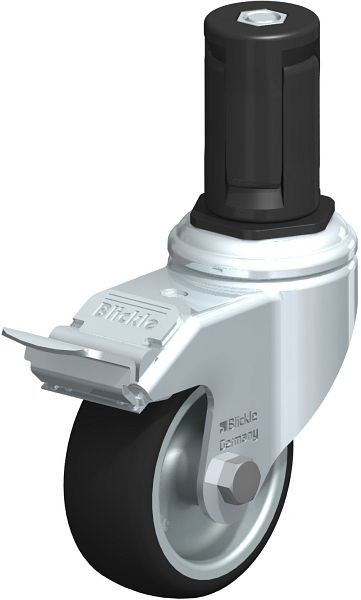 Blickle LKRA-PATH 80G-11-FI-ER15 Apparate-Lenkrolle mit Expander & Feststeller, Thermoplastisches Polyurethan, Grau, 848686