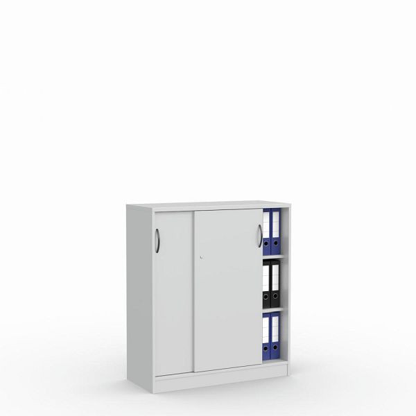 Deskin Schiebetürenschrank MULTI M, Dekor lichtgrau, B 1000 x H 1145 x T 420 mm, 273436