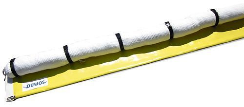 DENIOS Ölsperren VE: 4 Stück (jeweils 3 m x 130 mm) in Kombination mit einer Tauchschürze (12 m x 300 mm), 215814