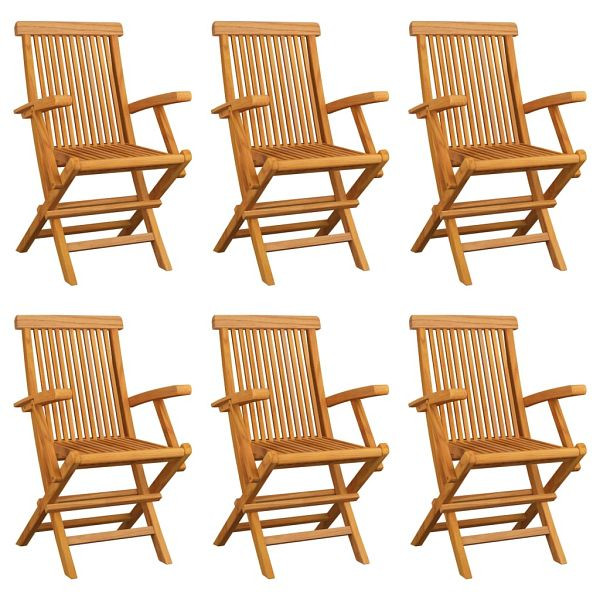 vidaXL Klappbare Gartenstühle 6 Stück Massivholz Teak, 3065529