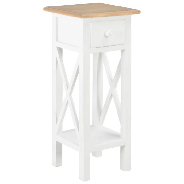 vidaXL Beistelltisch Weiß 27 x 27 x 65,5 cm Holz, 280057