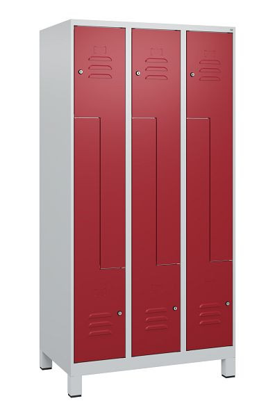 C+P Z-Spind Classic PLUS, Füße, 6 Abteile, 1800x900x500mm, 7035/3003, Zylinderschlösser, 0800137-306 S10016