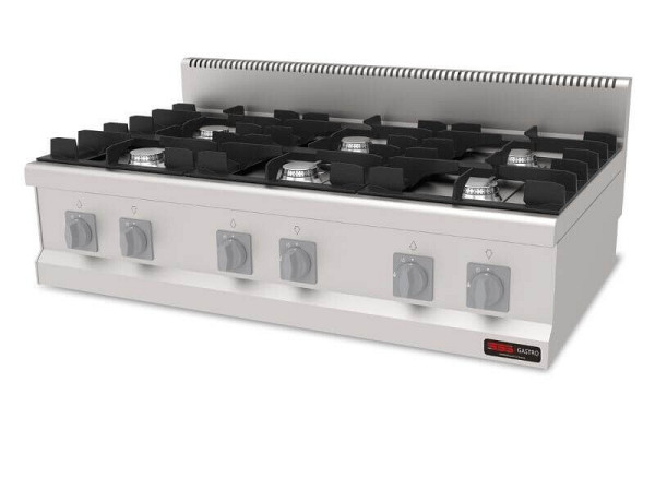 SGS Gastro Gasherd mit 6 Brenner, 6x6.3 kW, Premium Serie 700, AGO1270