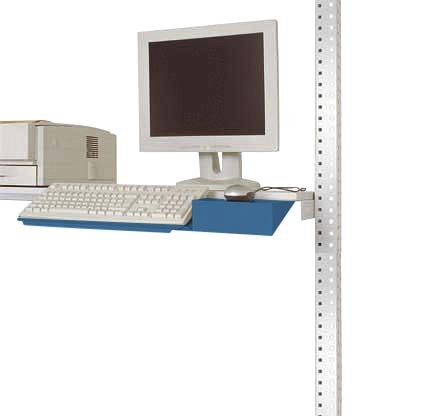 Manuflex Tastaturträger für PACKPOOL mit Mausfläche in Brillantblau RAL 5007, ZB3550.5007