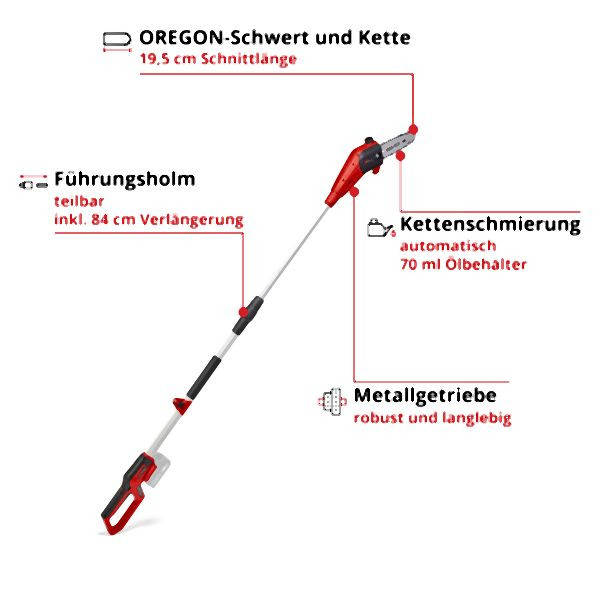 Einhell Akku-Hochentaster GC-LC 18/20 Li T-Solo, 3410581