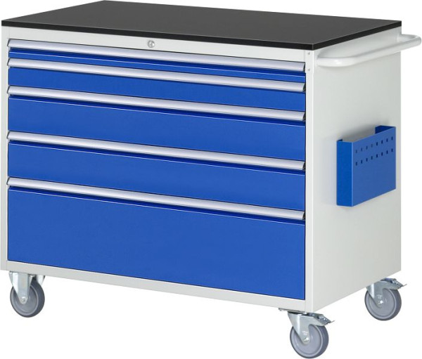 RAU Montagewagen Serie 7000, B1145 x T650 x H970mm, Arbeitsplatte mit Melaminharzbeschichtung, Schubladen: 1xH60, 1xH90, 2xH150, 1xH270mm, 15-XXL5.2A-M.11