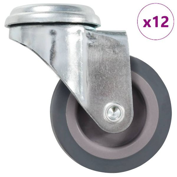 vidaXL 12 Stück Lenkrollen mit Bolzenloch 50 mm, 277842