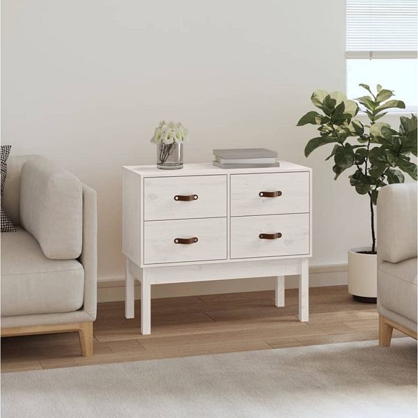 vidaXL Konsolenschrank Weiß 90x40x78 cm Massivholz Kiefer, 821740
