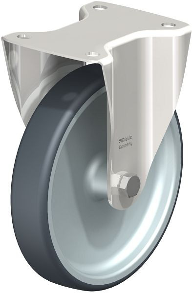 Blickle BX-TPA 200G Edelstahl-Bockrolle mit Anschraubplatte, Thermoplastisches Gummi-Elastomer, Grau, 754289