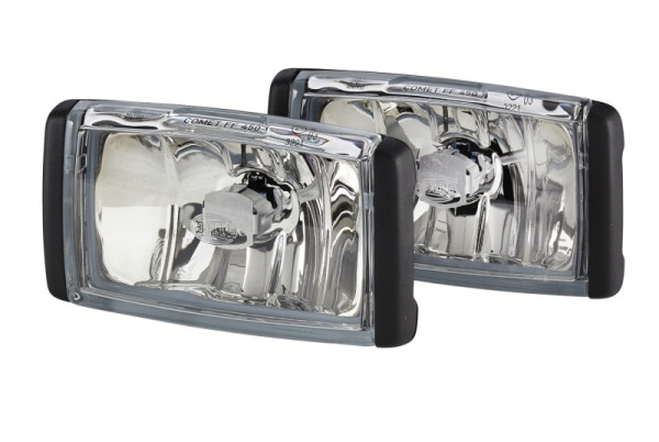 HELLA FF/Halogen-Nebelscheinwerfersatz - Comet FF 450 - 12/24V - rechteckig - Anbau - ECE/SAE - glasklar - links/rechts - Set, 1NB 010 951-831