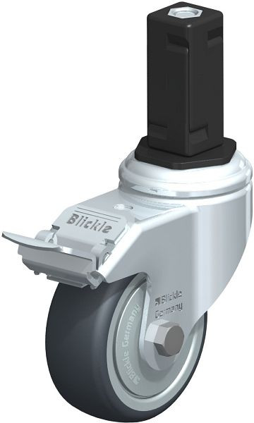 Blickle LKRA-TPA 80K-11-FI-FK-EV14 Apparate-Lenkrolle mit Expander & Feststeller, Thermoplastisches Gummi-Elastomer, Grau, 846719