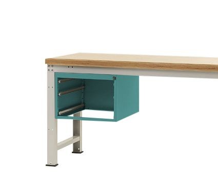 Manuflex Leergehäuse PROFI für Werkbanktische stationär, Nutzhöhe 300 mm für Werkbanktiefe 700 mm, Wasserblau, ZB4331.5021