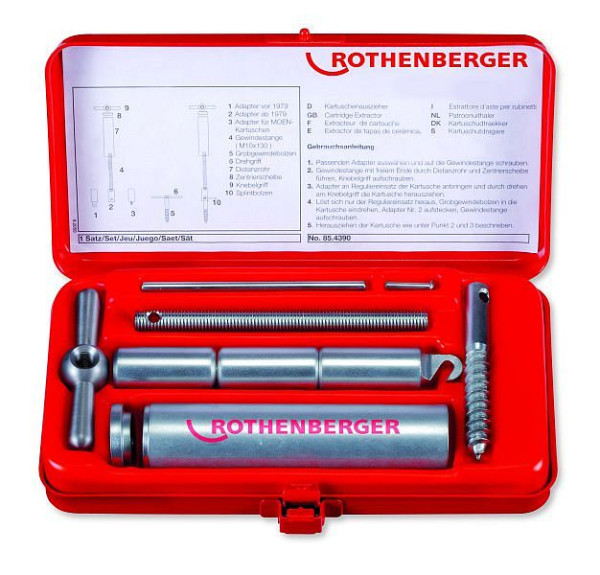 Rothenberger Kartuschen-Auszieher-Set, 9-teilig, 854390