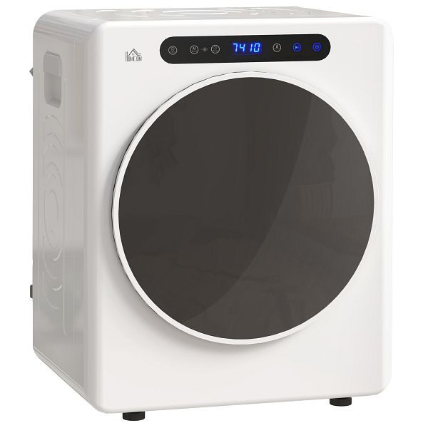 HOMCOM Wäschetrockner, 6 Programme, 40-60℃, 3 kg Kapazität, kompakt, Touch-Bedienung, Weiß, B61-010V90WT