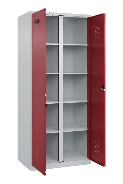 C+P Wäsche-Spind Evolo PLUS, 2 Abteile, 1850x800x500mm, 7035/3003, Verschluss Zylinderschloss, 049002-22B S10031