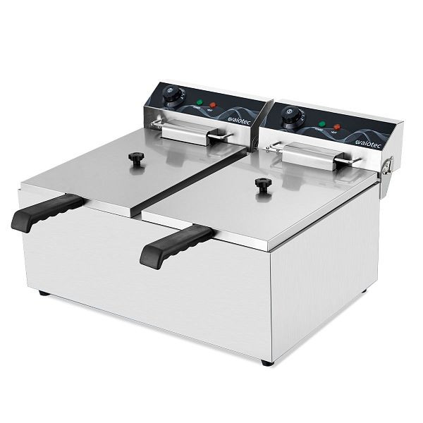 Vaiotec EASYLINE Elektro Fritteuse 2 Becken 17+17 Liter, Temperaturbereich bis 200°C, 60x50x33,5 cm, 11034
