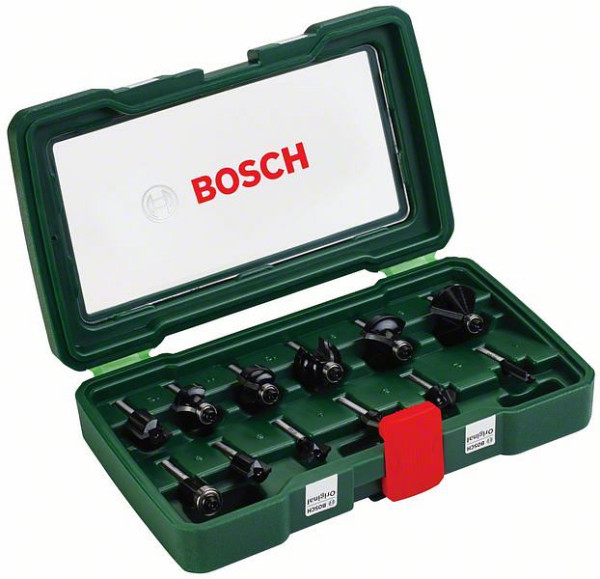 Bosch HM-Fräser-Set mit 1/4"-Schaft, 12-teilig, 2607019465