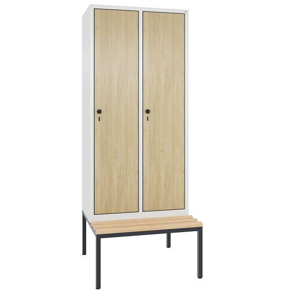 C+P Spind Evolo, 2 Abteile, H2090xB810xT815 mm, Weiß/MDF Eiche, 48050-22 S10627