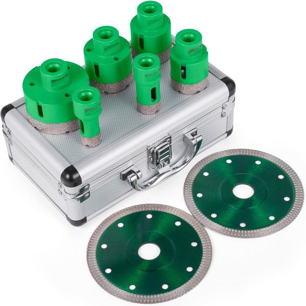 VEVOR 6 Stück Diamant-Lochsägen-Set Bohrkronen M14 20/25/40/45/50/68 mm + 2 Sägeblätter, QGJJGSKKQ6JTJ2JP1V0
