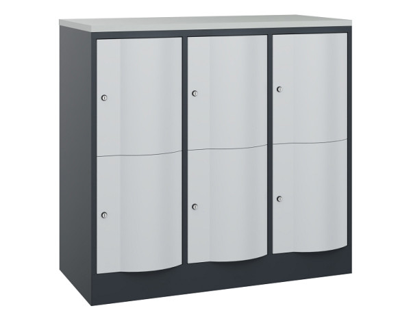 C+P Schließfachschrank Resisto, H1077xB1148xT540mm, 7016/7035, 8472-372 S10204