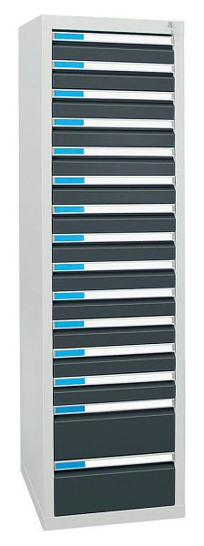 stumpf Schubladenschrank Serie ESTA, RAL 7035/7016, 15 Schubladen (13x100, 2x200 mm), 7605671