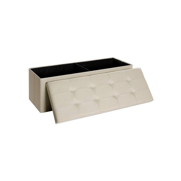 SONGMICS Sitzbank mit Stauraum 110 cm Beige, LSF77BE, 6955880324330