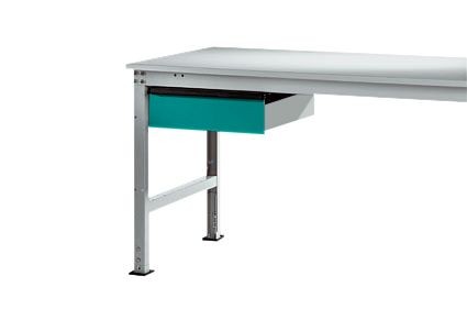 Manuflex ESD-Einzelschubfach in Wasserblau RAL 5021, mit Schloss, BxTxH= 425 x 550 x 135 mm, LZ4173.5021
