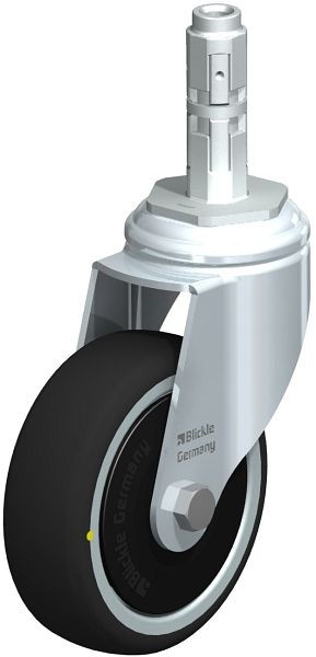 Blickle LKRA-PATH 101K-11-ELS-FK-E12 Apparate-Lenkrolle mit Expander, Thermoplastisches Polyurethan, Grau, 848817