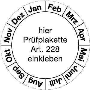Moedel Grundplakette Januar - Dezember, Folie, Ø 40 mm, VE: 10 Stück/Bogen, 54776