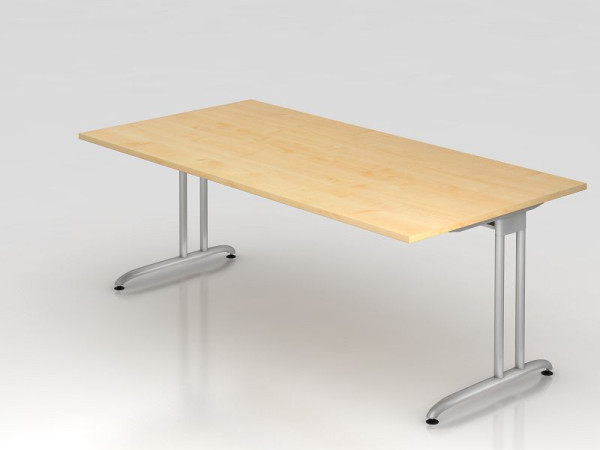 Hammerbacher Schreibtisch C-Fuß 200x100cm Ahorn, Arbeitshöhe 72 cm, VBS2E/3/S