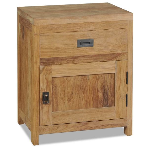 vidaXL Nachttisch Massivholz Teak 40x30x50 cm, Material: Teak-Massivholz, 244484