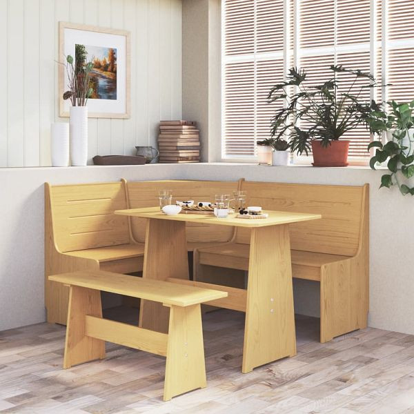 vidaXL Eckbank REINE 151 cm Honigbraun Massivholz Kiefer, 327246