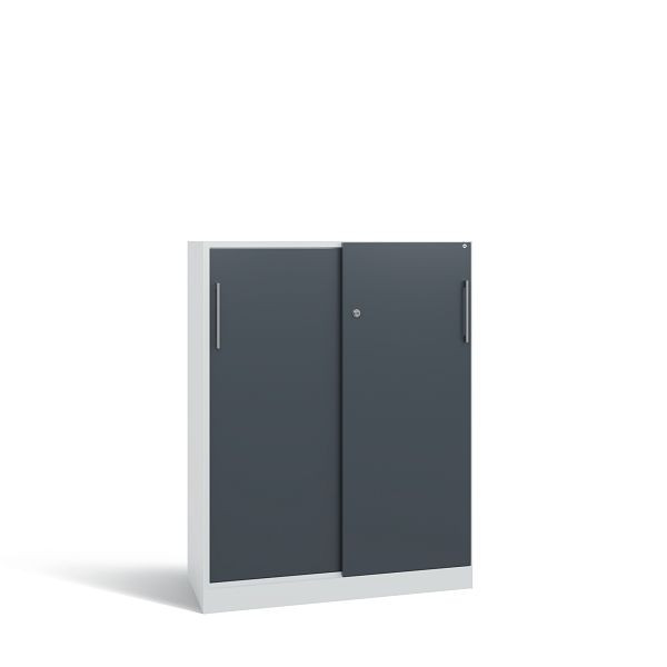 C+P Schiebetürenschrank Asisto, H1310xB1000xT435 mm, Grau/Anthrazit/DBS Hellgrau, 142032-000 S10180