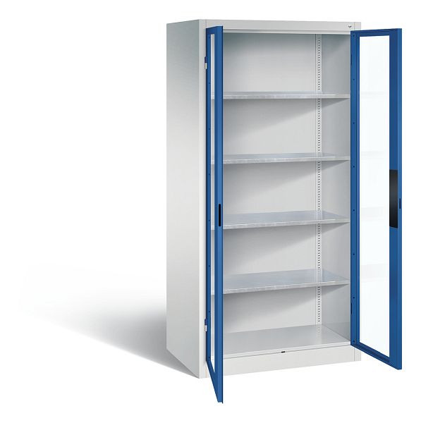 C+P Werkzeugschrank Acurado, H1950xB930xT600mm, Farbe: Lichtgrau / Enzianblau, Muldengriff, 8922-0552 S10014