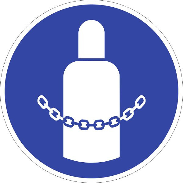 Moedel Gasflaschen sichern ISO 7010, Folie, Ø 100 mm, 98666